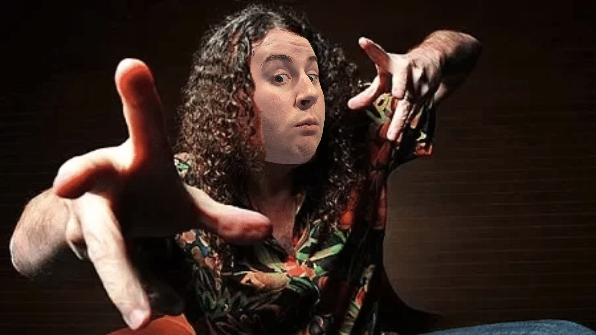 A picture of Weird Al with DJ Connor's face edited over top of Weird Al's.